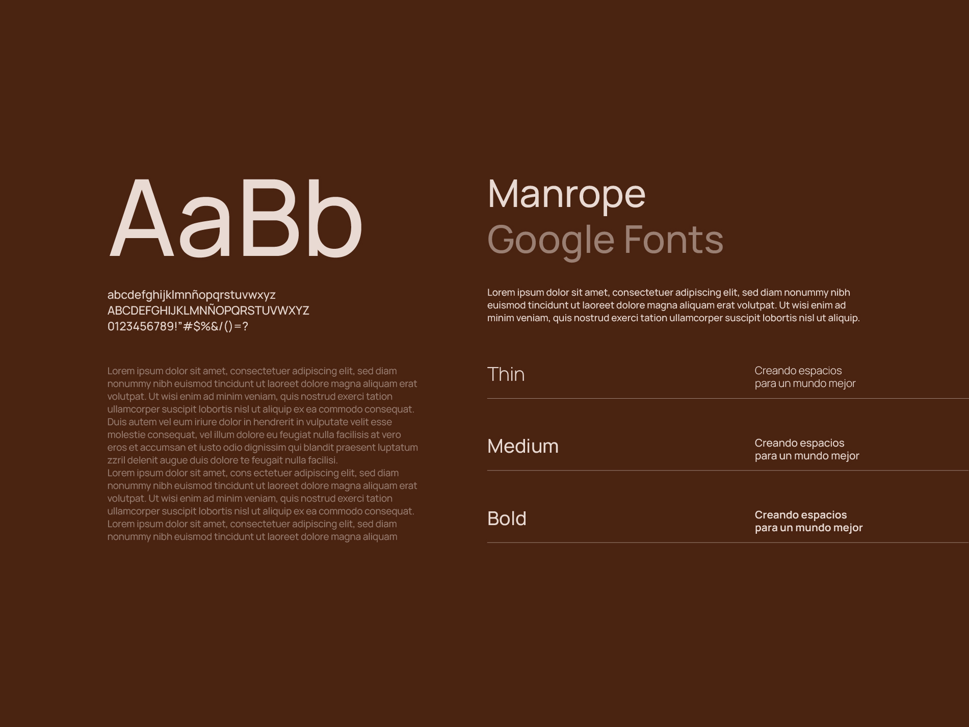 tipografía Manrope de Google Fonts de gloci arquitectura